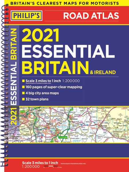 2021 Philip's Essential Road Atlas Britain and Ireland