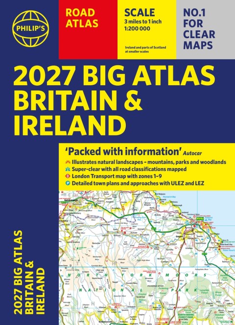 Philip’s 2027 Big Road Atlas of Britain and Ireland (A3 Paperback)